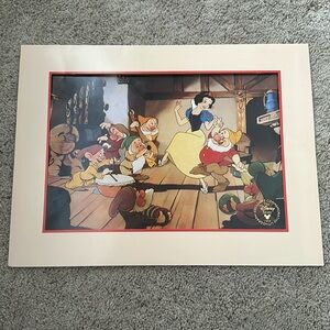Walt Disney’s Snow White Dwarfs Exclusive Commemorative Lithograph 1994 12”x16”
